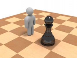 stickman on a chess board