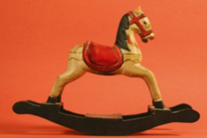 Rocking Hose on a red background