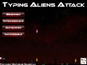 Typing Aliens Attack Game Logo