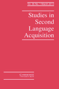 Studies in Second Language Acquisition