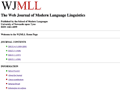 Web Journal of Modern Language Linguistics